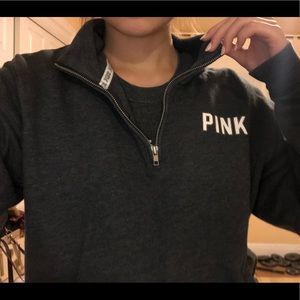 Victoria’s Secret PINK Charcoal Gray Quarter Zip
